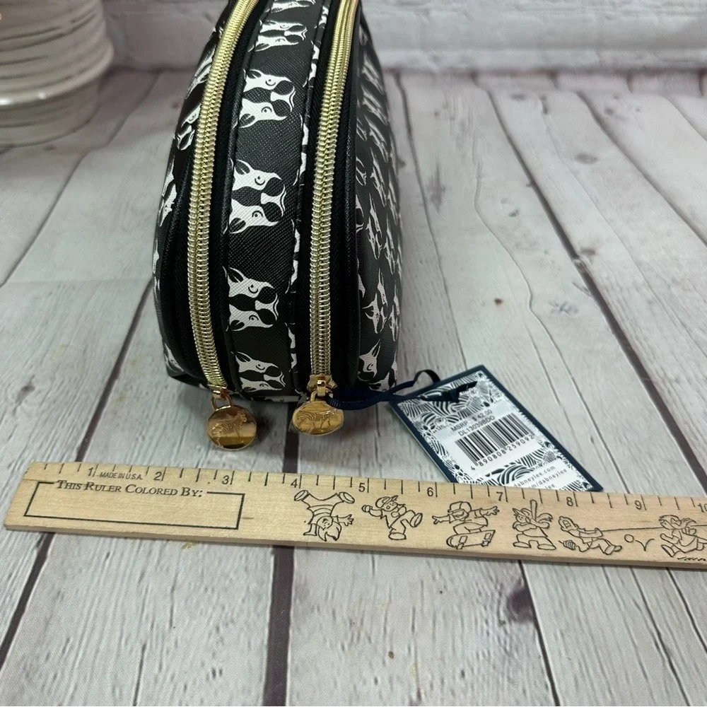 NWT dabney Lee frenchie boston terrier cosmetic bag makeup organizer